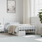 vidaXL - Bedframe - met - hoofd- - en - voeteneinde - metaal - wit - 107x203 - cm