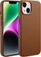 Accezz MagSafe Leather Backcover iPhone 14 - Echt leer - Verhoogde randen - Bruin