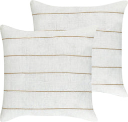 MILAS - Sierkussen set van 2 - Wit/Beige - 50 x 50 cm - Linnen