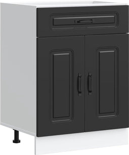vidaXL - Keuken - onderkast - Kalmar - bewerkt - hout - zwart
