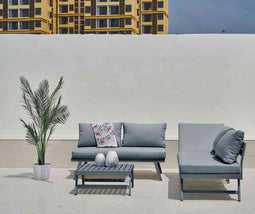 Intimo Garden - Luxe Japandi Loungeset - Aluminium - geschikt voor 4 personen - Antraciet