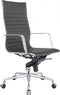 Feel Furniture - Luxe Executive bureaustoel van 100% rundleer - Hoge rugleuning – Donker grijs