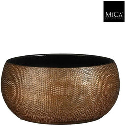 Mica Decorations Bloempot Porto - 27x27x13 cm - Terracotta - Brons,Metallic