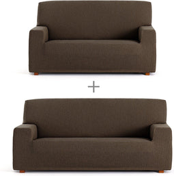 Sofa hoes set Eysa TROYA Bruin 70 x 110 x 210 cm 2 Onderdelen