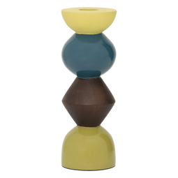 Urban Nature Culture Signe - Kaarsenhouder - Handgemaakt van mango hout - Multi