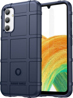 iMoshion Hoesje Geschikt voor Samsung Galaxy A34 (5G) Hoesje Siliconen - iMoshion Rugged Shield Backcover - Donkerblauw