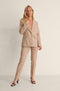na-kd Basic Oversize Blazer - Reverskraag - Donker Beige