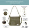 Travelon Heritage - Anti-diefstal Hobo Bag - RFID & Slashbestendige band - Sage