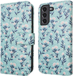 iMoshion Hoesje Geschikt voor Samsung Galaxy S21 Hoesje Met Pasjeshouder - iMoshion Design Bookcase smartphone - Blauw / Blue Flowers