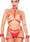 Kinky Diva – High Gloss Waist & Thigh Harness Red/Gold