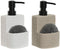 Zeepdispenser Home ESPRIT Zwart Beige Lichtgrijs Hars Marmer 9 x 8 x 18 cm (2 Stuks)
