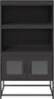 vidaXL - Hoge - kast - 68x39x123 - cm - staal - zwart