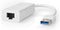 Nedis USB-netwerkadapter - USB 3.2 Gen 1 - 1 Gbps - USB-A Male - RJ45 Female - 0.20 m - Rond - Vernikkeld - Koper - Wit - Doos