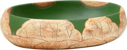 vidaXL - Opzetwasbak - ovaal - 59x40x15 - cm - keramiek - groen - en - bruin