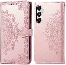 iMoshion Hoesje Geschikt voor Samsung Galaxy A35 Hoesje Met Pasjeshouder - iMoshion Mandala Bookcase - Rosé Goud