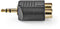 Nedis CABW22940AT - Adapter - 3.5mm naar 2x RCA - Grijs