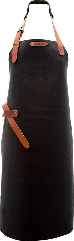 Xapron luxe leren BBQ schort Montana - kleur Black (zwart)