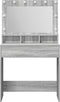 vidaXL - Kaptafel - met - LED - Verlichting - Grijs - Sonoma - 79x41x135 - cm