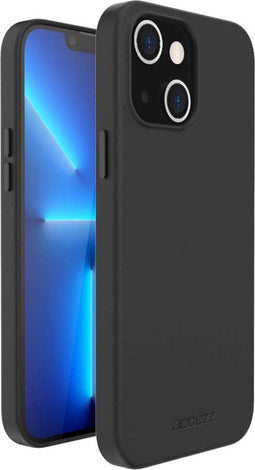 Accezz Hoesje Geschikt voor iPhone 13 Mini Hoesje - Accezz Leather Backcover Geschikt voor MagSafe - Zwart
