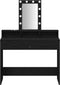 vidaXL - Kaptafel - met - LED - verlichting - - - Zwart - eiken - - - 100x41x140 - cm