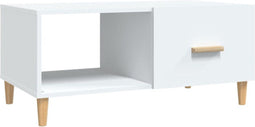 vidaXL - Salontafel - 89,5x50x40 - cm - bewerkt - hout - wit