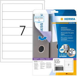 HERMA 10155 - Zelfklevende ordneretiketten - 192 x 38 mm - 175 labels (25 vel)