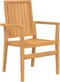 vidaXL - Tuinstoelen - stapelbaar - 2 - st - 56,5x57,5x91 - cm - massief - teakhout