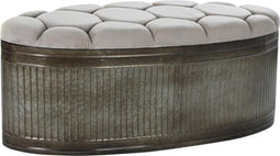 Kruk DKD Home Decor Beige Metaal Polyester Donkerbruin (121 x 44 x 47,5 cm)