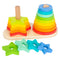 Small Foot houten stapeltoren regenboog cirkel en ster, 19dlg.