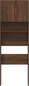 vidaXL - Wasmachinekast - 64x24x190 - cm - bewerkt - hout - bruin - eikenkleurig