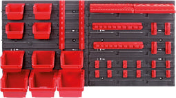 Kistenberg KOR4 - Gereedschapswand 34-delig - Weerbestendige polymeermix - Zwart/Rood