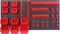 Kistenberg KOR4 - Gereedschapswand 34-delig - Weerbestendige polymeermix - Zwart/Rood