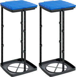 vidaXL - Vuilniszakhouders - 2 - st - 60 - L - PP - zwart - en - blauw