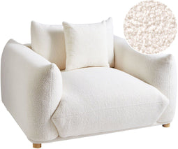 LUVOS - Fauteuil - Gebroken wit - Bouclé