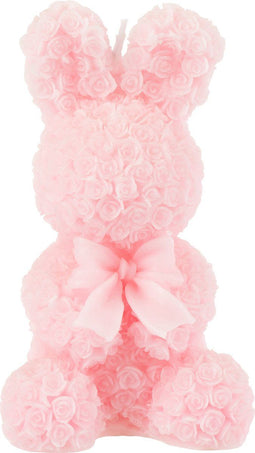 J-Line kaars Konijn - roze - medium - 15U - paasdecoratie