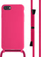 iMoshion Hoesje Geschikt voor iPhone SE (2022) / SE (2020) / 8 / 7 Hoesje Met Koord - iMoshion Siliconen hoesje met koord - Roze