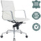 Feel Furniture - Luxe Executive bureaustoel van 100% rundleer - Lage rugleuning - Wit