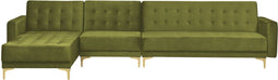 ABERDEEN - Hoekslaapbank - Groen - Rechterzijde - 347 cm - Fluweel