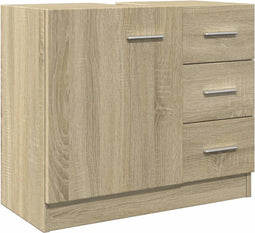 vidaXL - Wastafelkast - 63x30x54 - cm - bewerkt - hout - sonoma - eikenkleurig