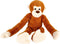 Pluchiez Knuffel Aap Met Lange Armen 80 Cm Bruin