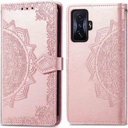 iMoshion Hoesje Geschikt voor Xiaomi Poco F4 GT 5G Hoesje Met Pasjeshouder - iMoshion Mandala Bookcase - Rosé Goud