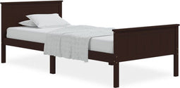 vidaXL - Bedframe - massief - grenenhout - donkerbruin - 100x200 - cm