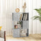 Boekenkast/kamerscherm 60x24x94 cm bewerkt hout betongrijs