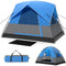 Coast 3-Persoons Campingtent - Waterdicht 1500 mm - Afneembare Regenhoes - Blauw/Zwart