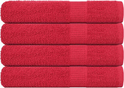 vidaXL - Handdoeken - 4 - st - 100x200 - cm - 360 - g/m² - 100% - katoen - rood
