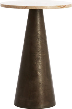 Light & Living Ronde Bijzettafel Ynez - Marmer - 36cm - Roze/Donkerbruin
