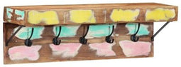 vidaXL - Kapstok - met - Plank - - - Wandgemonteerd - - - Massief - Teruggewonnen - Hout - & - Metaal