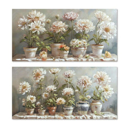 Schilderij Home ESPRIT Bloempot Traditioneel 120 x 3 x 60 cm (2 Stuks)