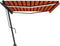 vidaXL - Luifel - automatisch - met - LED - windsensor - 500x300 - cm - oranje - bruin