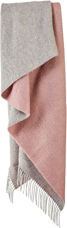Plaid Dartmoor Roze en Grijs (Sunken Pink) -voor en achterzijde verschillend - 150x183 - Nieuw Wol - Tweedmill UK
